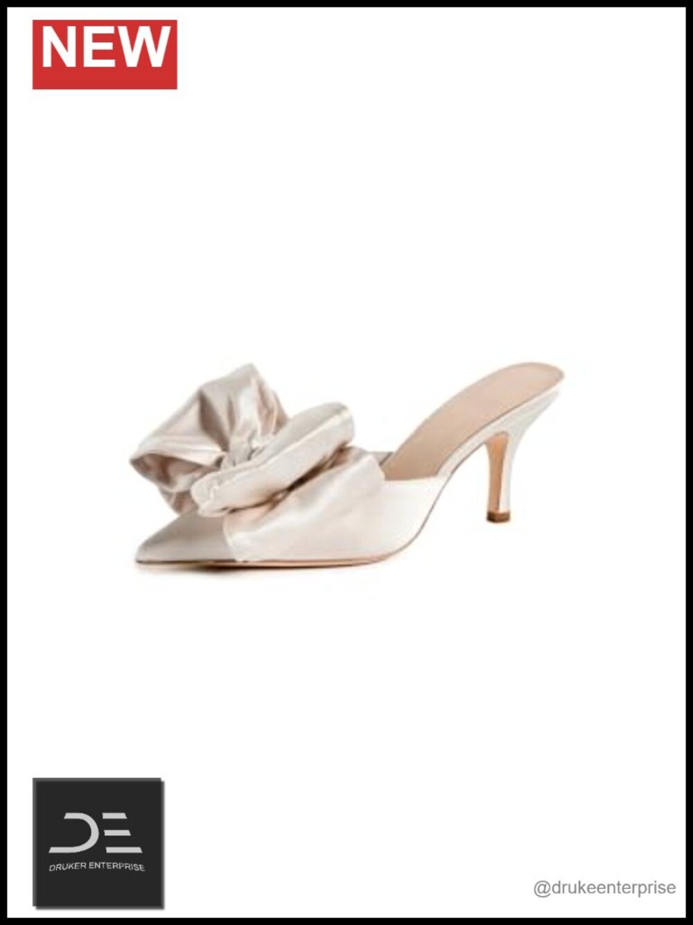 Viscose Mules with Kitten Heel, Bow Detail, Pull-On Style